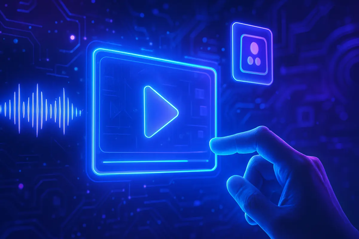 Créateur ajustant le cadrage, le style et les bruitages d’une vidéo générée par intelligence artificielle.
