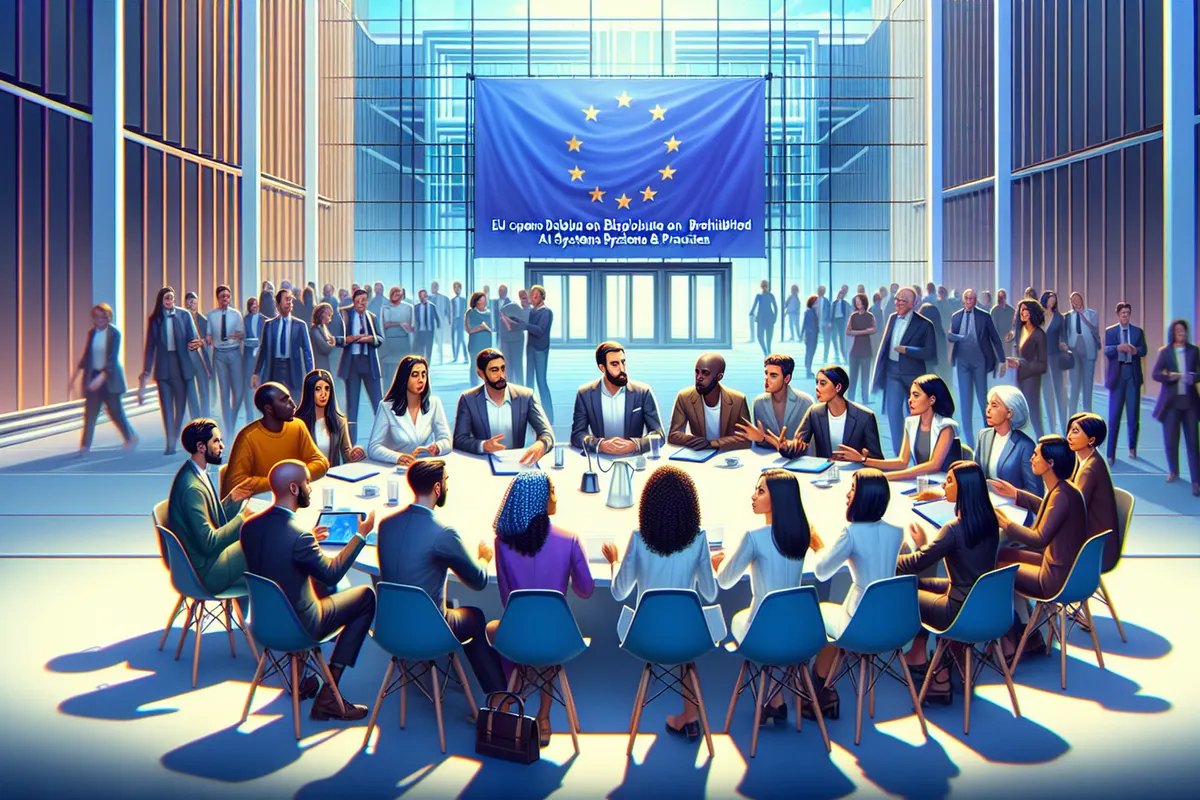 Réunion de consultation sur les règles européennes encadrant les usages interdits de l’intelligence artificielle.