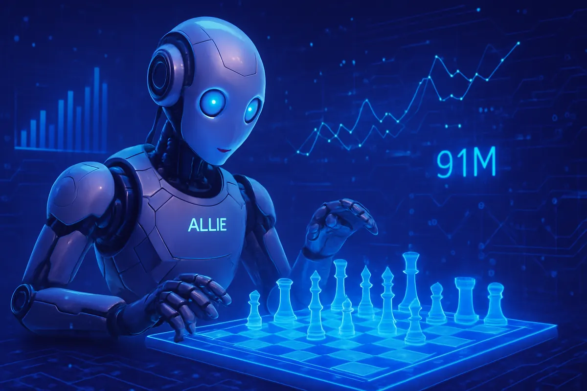 Un joueur analyse un échiquier face à une interface numérique nourrie par des millions de parties humaines.