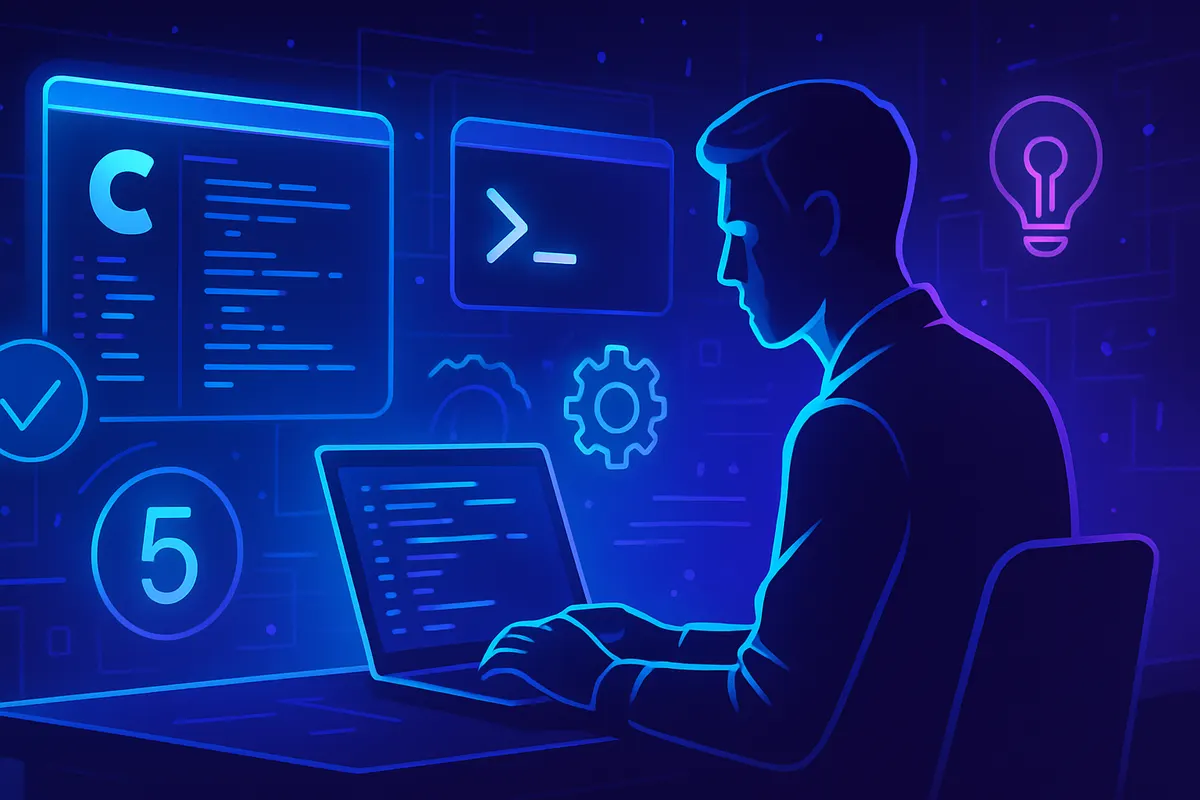 Développeur organisant le travail d’un agent de code depuis un terminal et une revue de code.