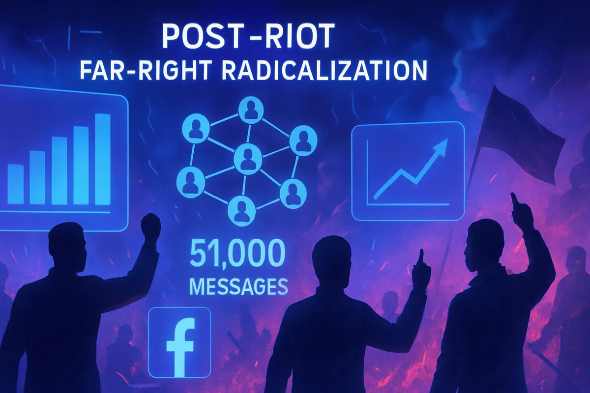 Cartographie de groupes Facebook interconnectés et analyse de messages liés à la radicalisation en ligne