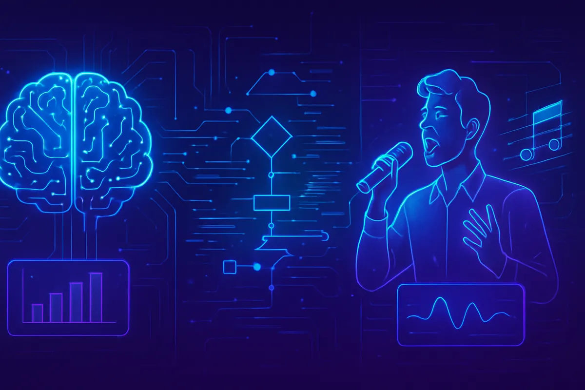 Une interface d’agent IA analysant des emails fictifs sous la supervision d’un responsable humain en entreprise.