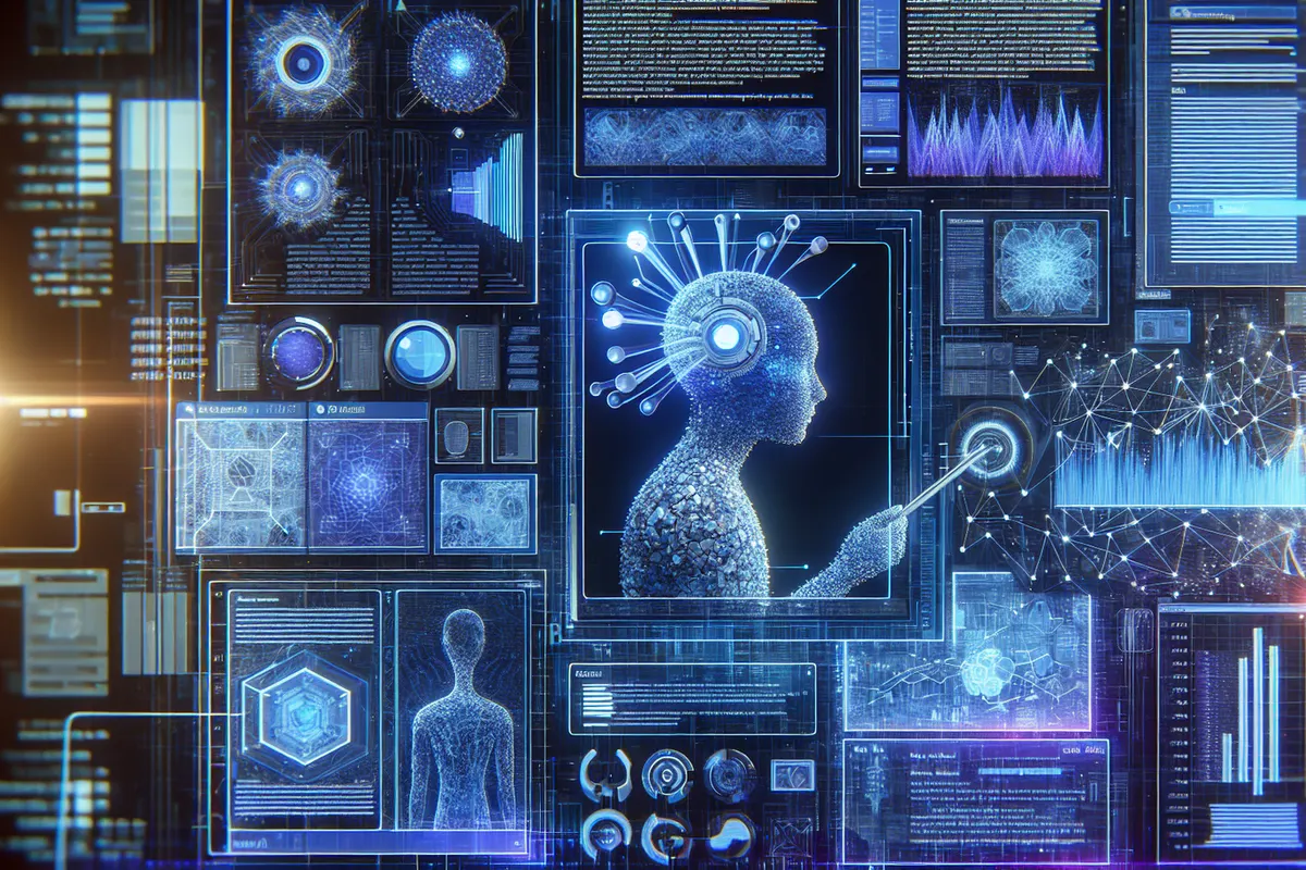 Une chercheuse examine les résultats d’une IA scientifique dans un laboratoire connecté.