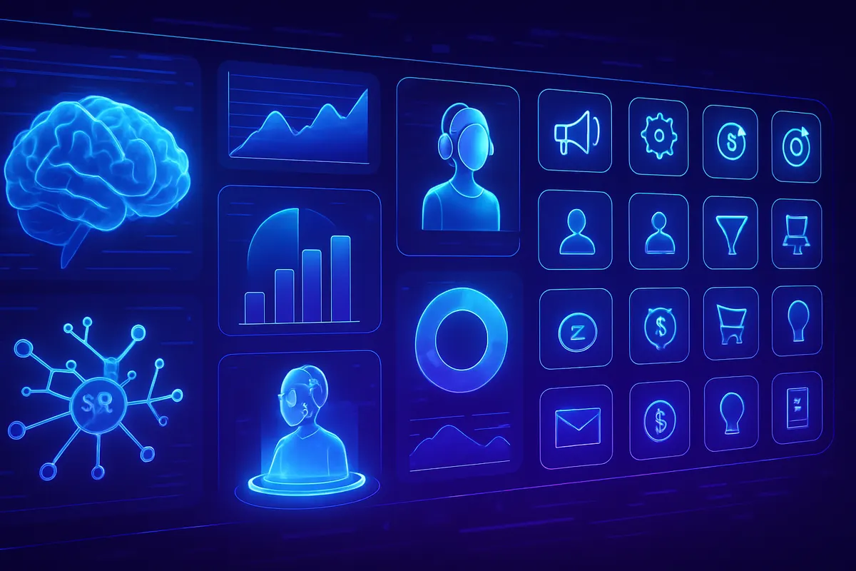 Une équipe marketing analyse des campagnes, des parcours clients et des contenus assistés par l’IA.