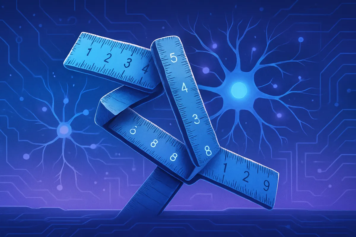 Une règle pliable dont les segments se déploient de façon inégale, symbole des couches d’un réseau neuronal.