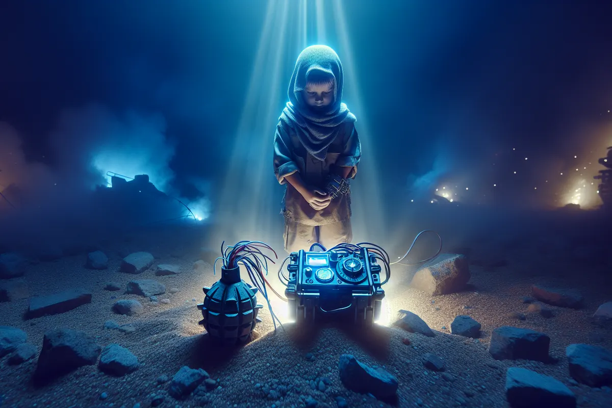 Un drone et un robot assistent des démineurs dans la sécurisation d’un champ contaminé par des mines.