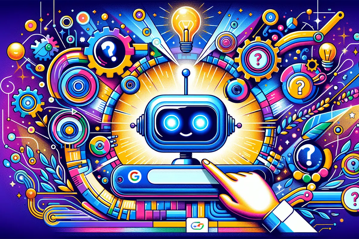 Une personne utilise un assistant conversationnel relié au Web pour rechercher une information récente.