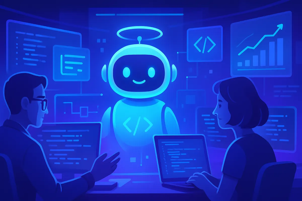 Développeur examinant des modifications de code proposées par un agent IA dans un environnement cloud isolé