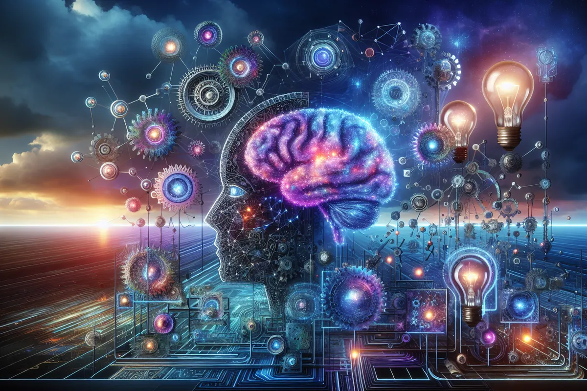 Une équipe créative examine des images générées par IA devant une infrastructure informatique.