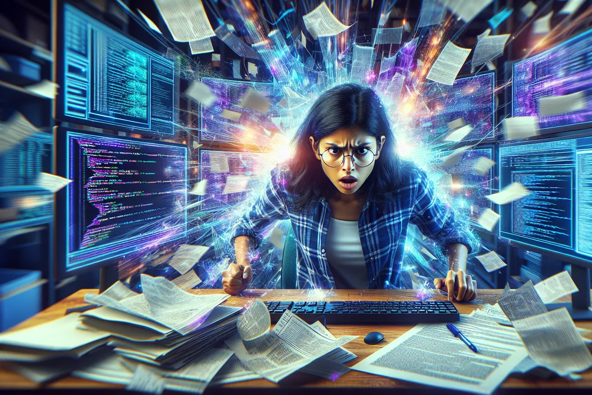Chercheuse devant une vaste base d’images et des GPU illustrant l’essor du deep learning