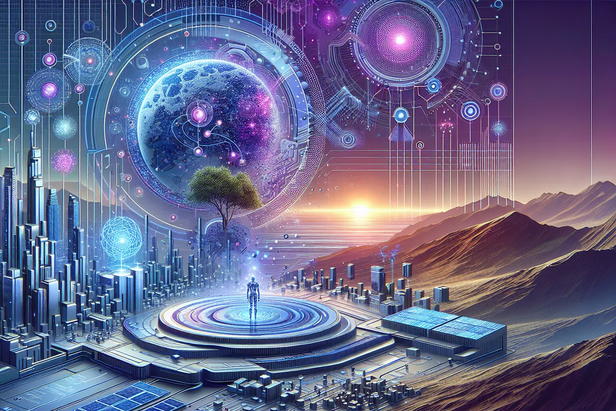 Centre de données près d’un espace naturel, illustrant les ressources mobilisées par l’IA générative
