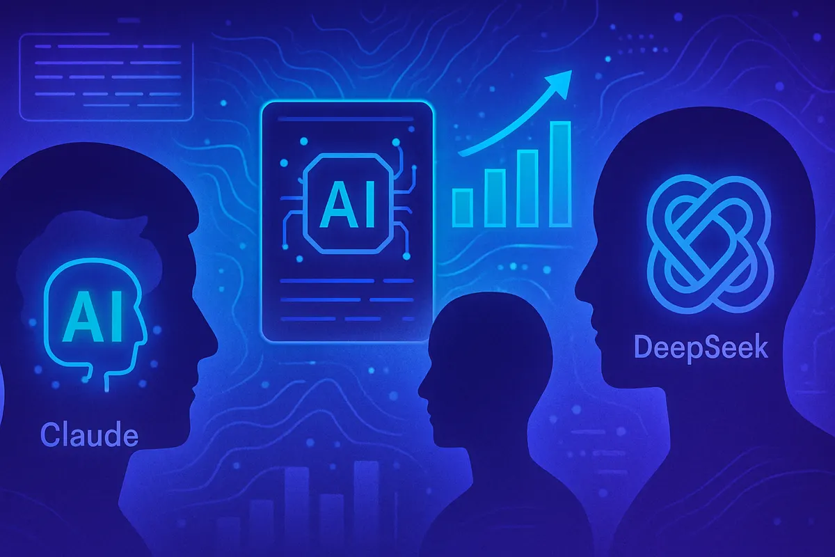 Des utilisateurs comparent plusieurs assistants conversationnels d’intelligence artificielle sur leurs écrans.
