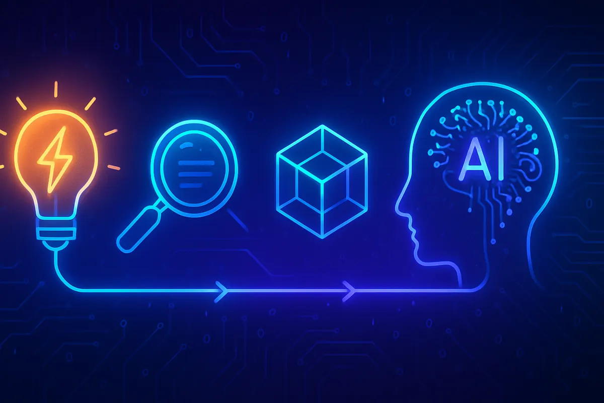 Une équipe d’entreprise prépare le déploiement d’un outil d’intelligence artificielle autour d’un plan de travail.