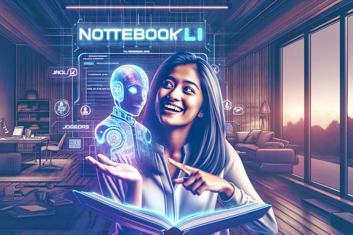 Étudiante comparant des documents et des notes organisés par une IA sur son ordinateur portable