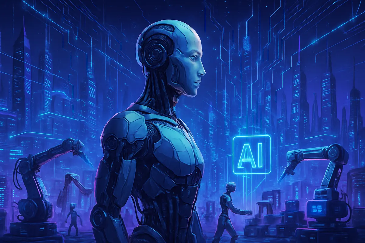 Une chercheuse observe une structure de protéine et des visualisations d’intelligence artificielle dans un laboratoire.