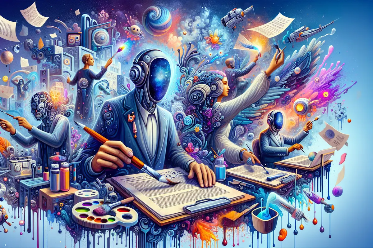 Un artiste numérique examine une illustration fantastique et une lettre juridique non signée à son bureau.