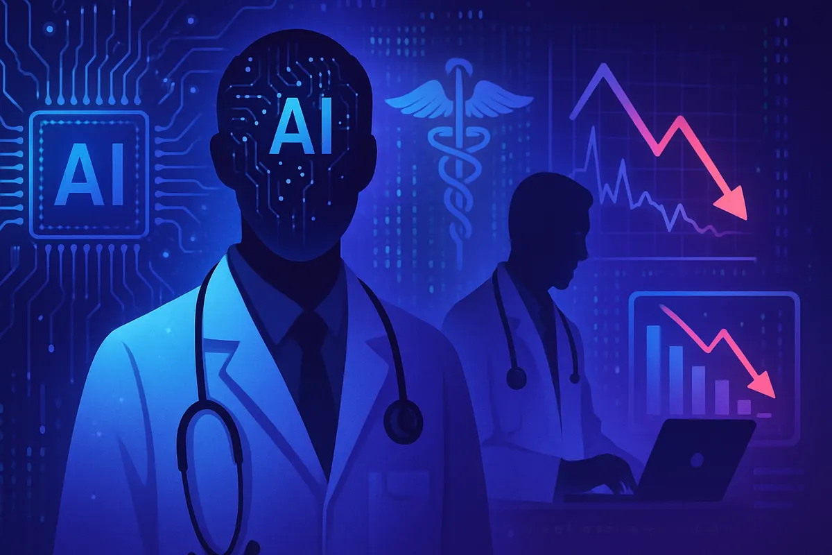 Un gastro-entérologue observe un écran d’endoscopie assisté par un outil d’intelligence artificielle.