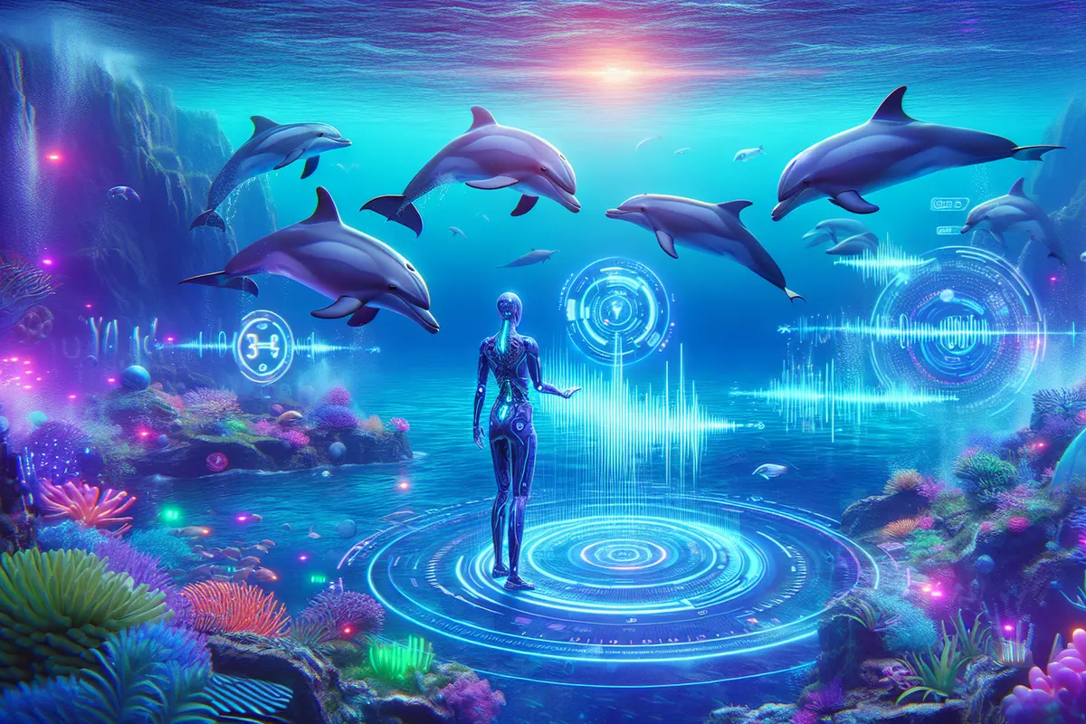 Une chercheuse sur un bateau analyse des vocalisations de dauphins captées par des hydrophones sous-marins.