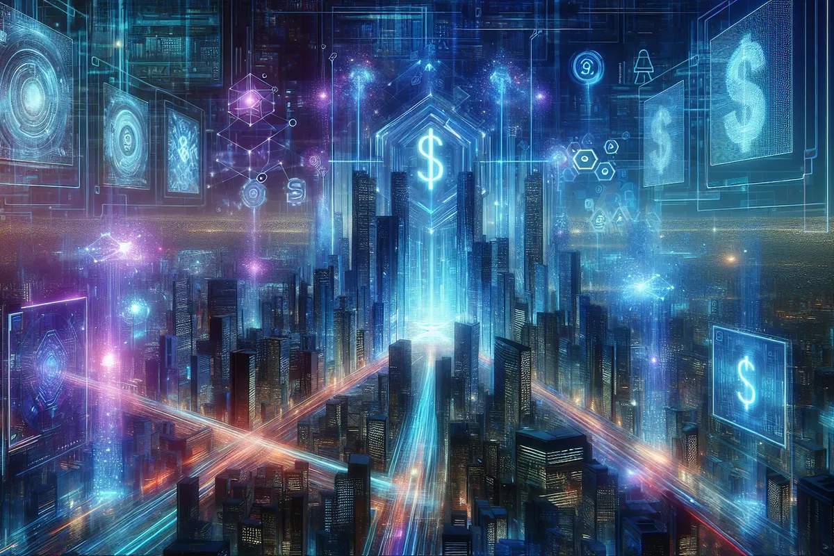 Des flux de messages d’un réseau social convergent vers une interface d’intelligence artificielle conversationnelle.