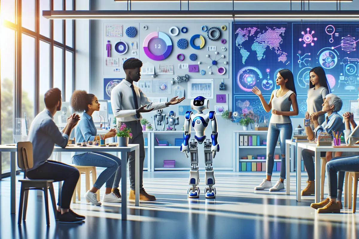 Un robot domestique évalue plusieurs gestes en simulation avant de saisir des objets sur un plan de travail.