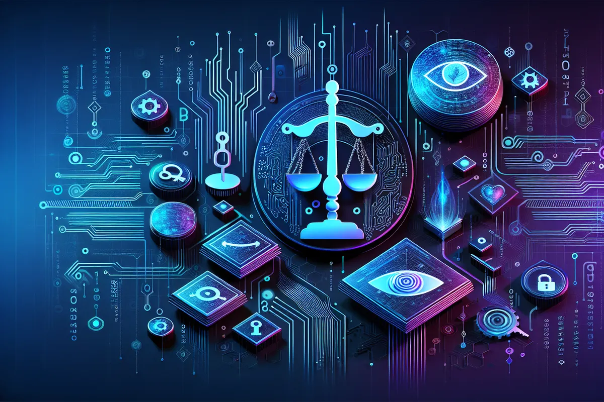 Une personne examine un dossier financier et un schéma de décision algorithmique sur son ordinateur.