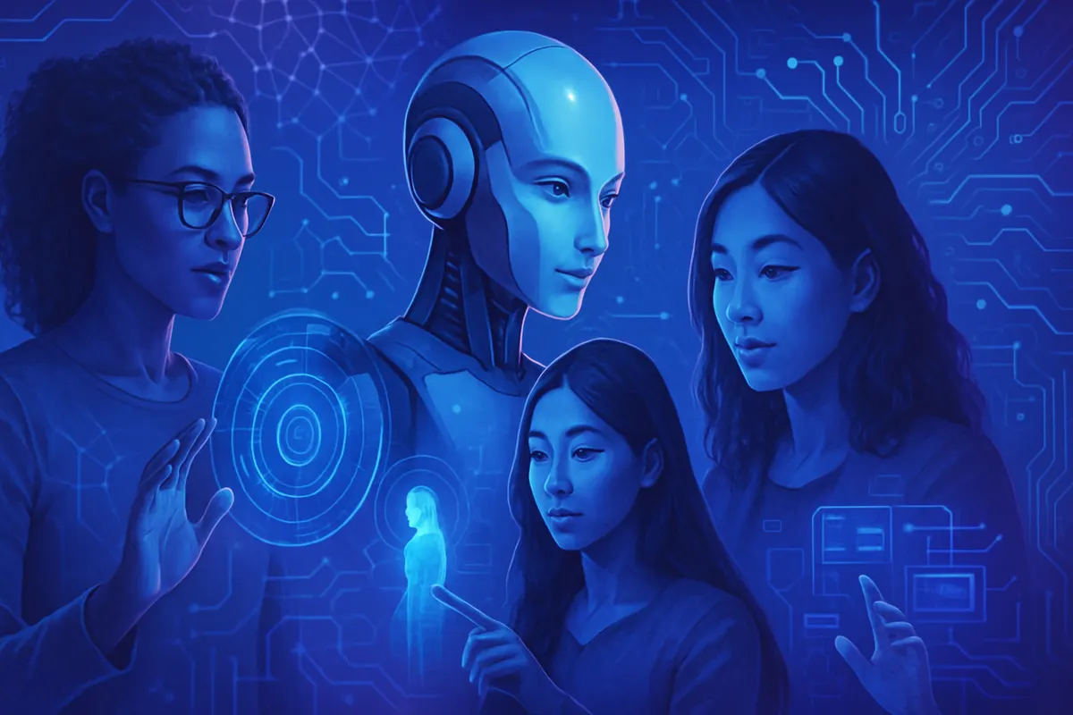 Des professionnelles et professionnels échangent autour d’outils d’intelligence artificielle lors d’un atelier.