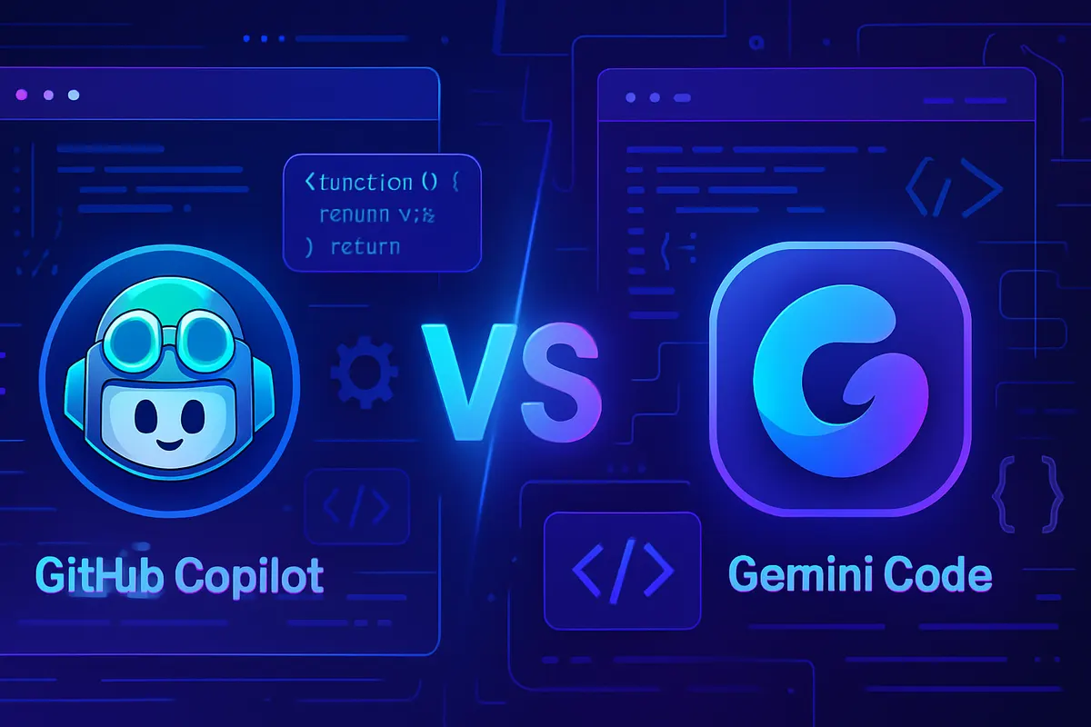Développeur comparant deux assistants d’intelligence artificielle dans un éditeur de code.