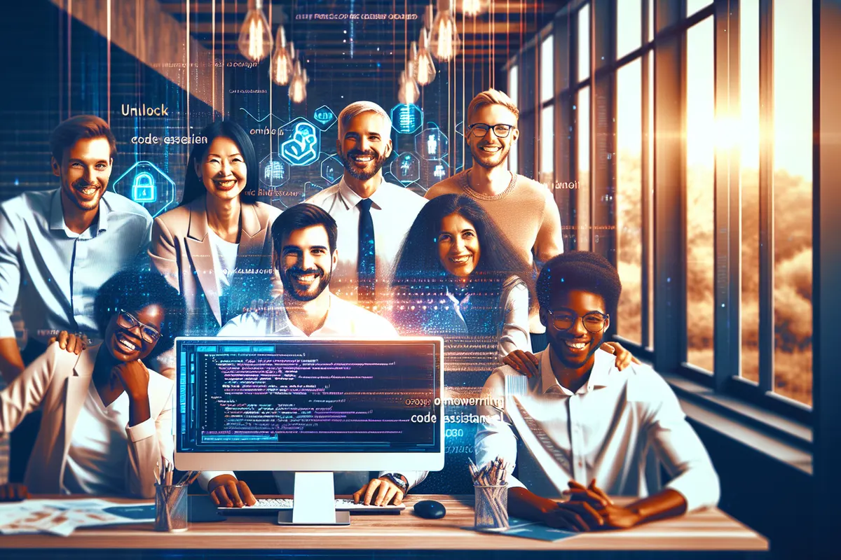 Des collaborateurs en atelier découvrent un assistant d’intelligence artificielle pour leurs outils de travail.