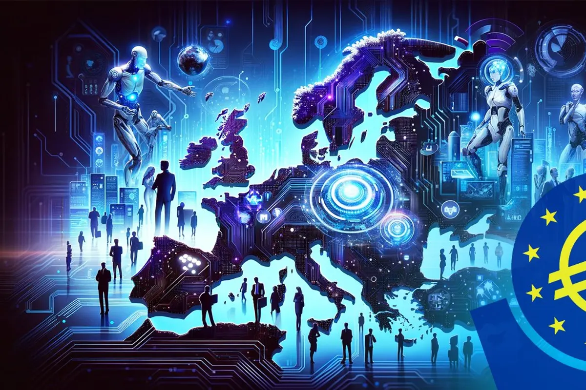 Des salariés analysent des données et des processus de travail assistés par intelligence artificielle.