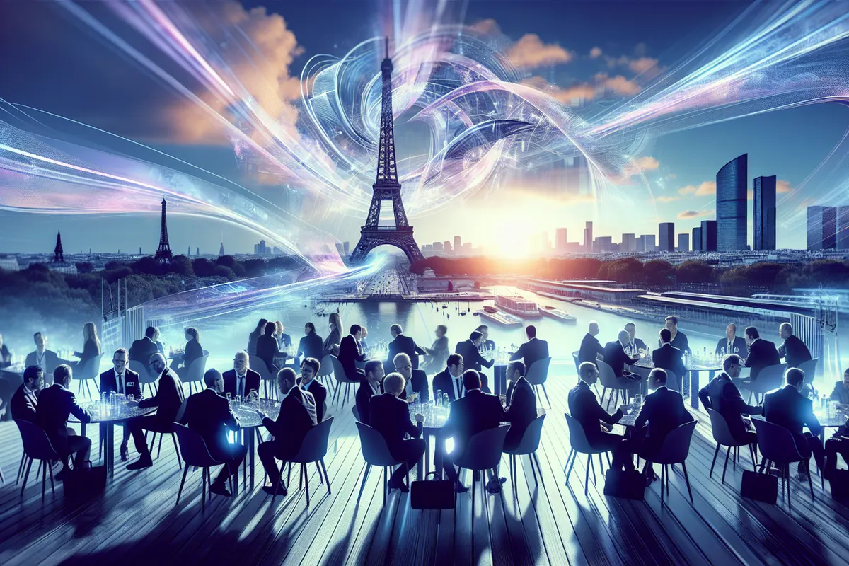 Délégués réunis autour d’une table lors d’un sommet international consacré à l’intelligence artificielle