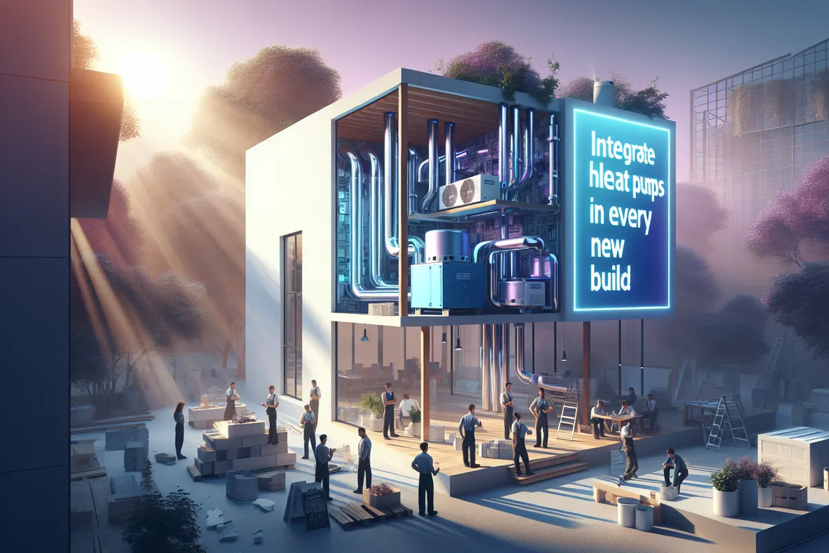 Maison neuve équipée d’une pompe à chaleur, avec installation technique prévue dès la construction
