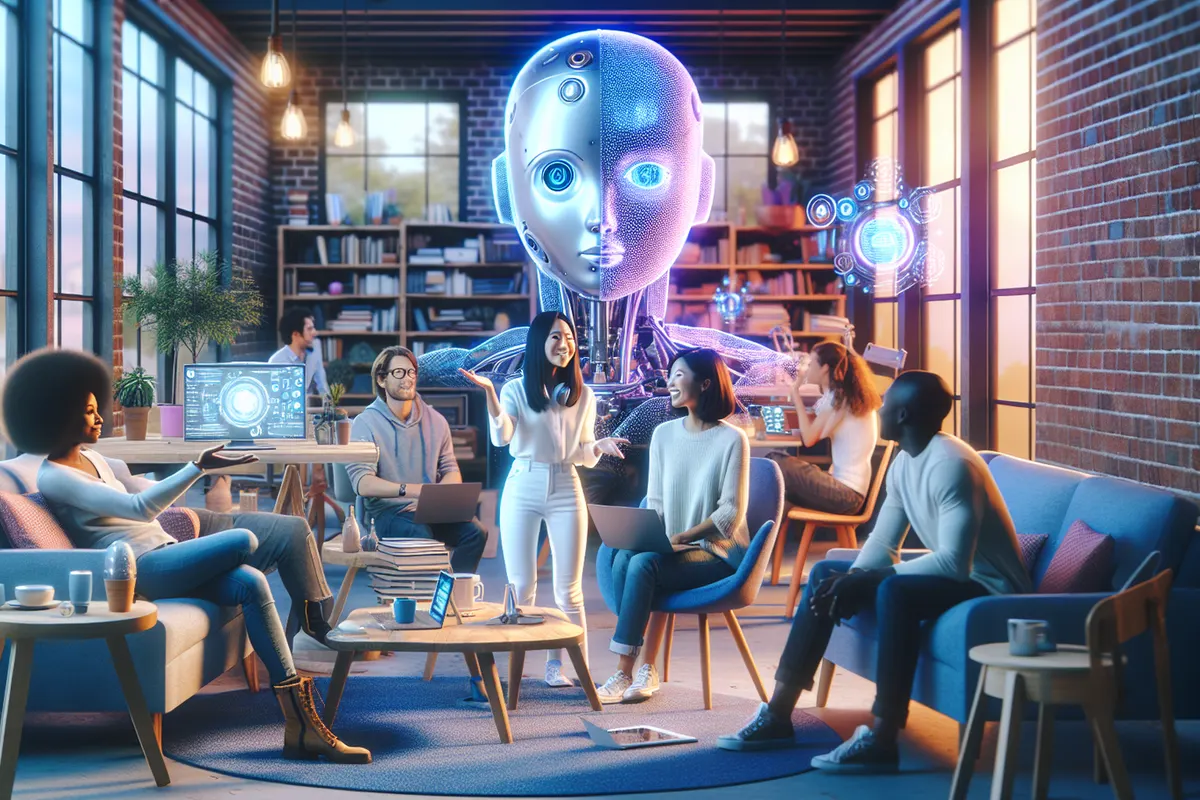 Créateurs réunis autour d’une table pour débattre du droit d’auteur face à l’intelligence artificielle.