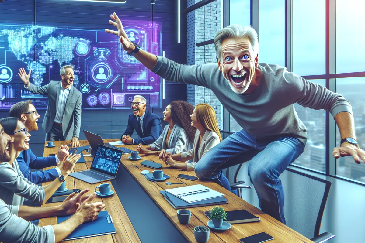 Un réalisateur examine des storyboards et des images générées par IA dans un studio de production.