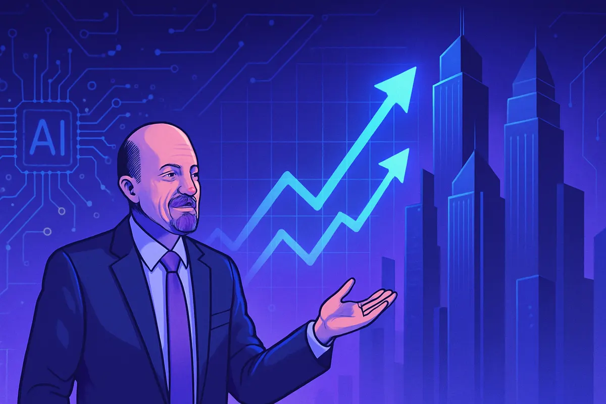 Un investisseur consulte des graphiques devant un centre de données dédié au calcul d’intelligence artificielle.