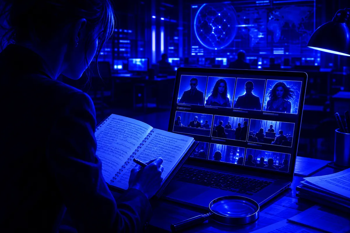 Une personne vérifie sur un ordinateur des vidéos sensationnalistes liées à un procès médiatisé.