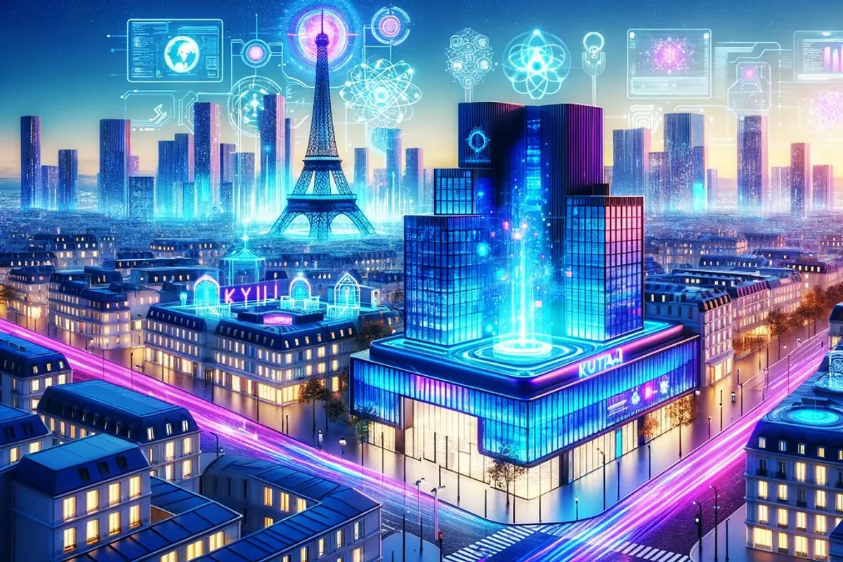 Des chercheurs travaillent dans un laboratoire parisien d’intelligence artificielle près de serveurs de calcul.