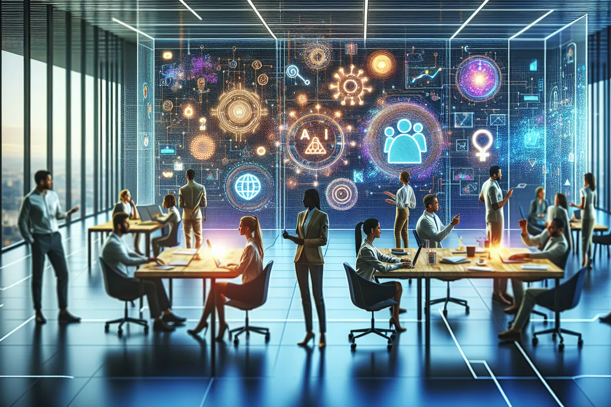Spécialiste bancaire analysant des documents de conformité avec une interface d’intelligence artificielle.