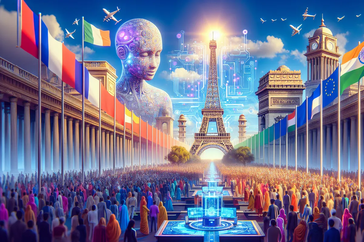 Participants internationaux réunis à Paris pour débattre des usages et de la gouvernance de l’intelligence artificielle.