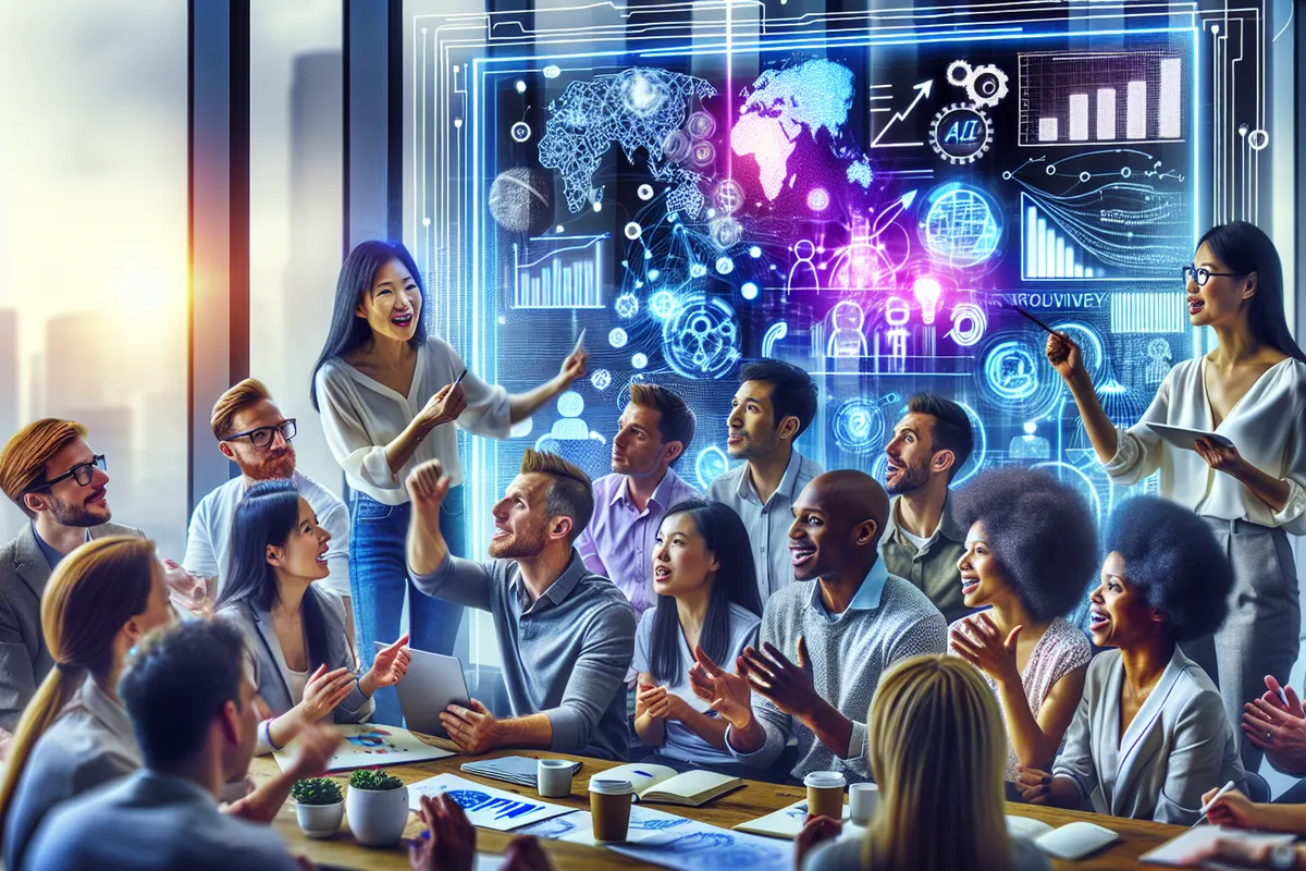 Une équipe en entreprise examine des documents et un outil d’intelligence artificielle avant son déploiement.