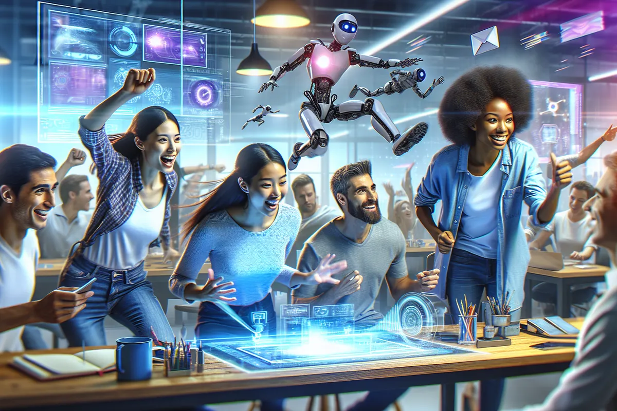 Deux techniciens observent un système de vision industrielle sur une ligne de production automatisée.