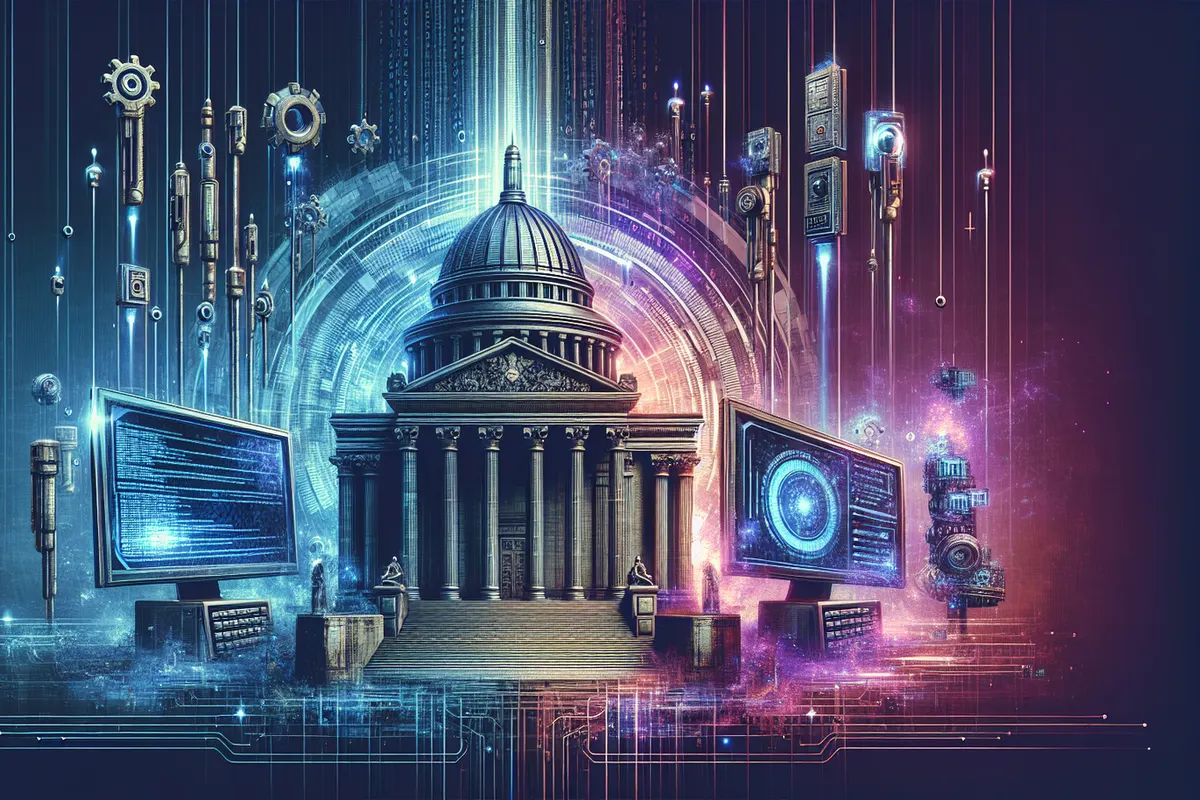 Agents d’une collectivité face à des serveurs anciens et à des outils numériques modernes.