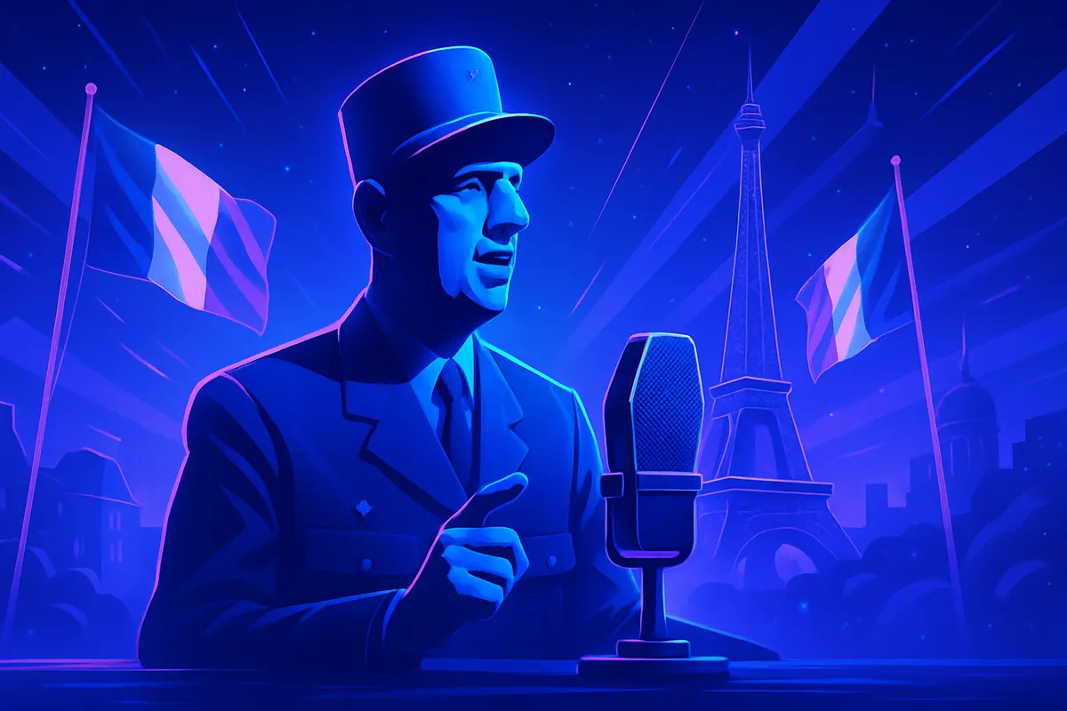 Un microphone de radio de 1940 et un ingénieur du son travaillant à une reconstitution vocale assistée par IA.