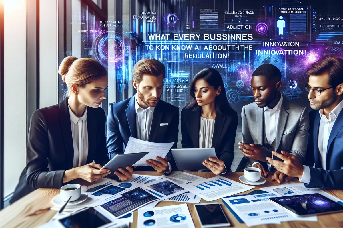 Une équipe d’entreprise examine les risques et obligations liés à l’intelligence artificielle en Europe.