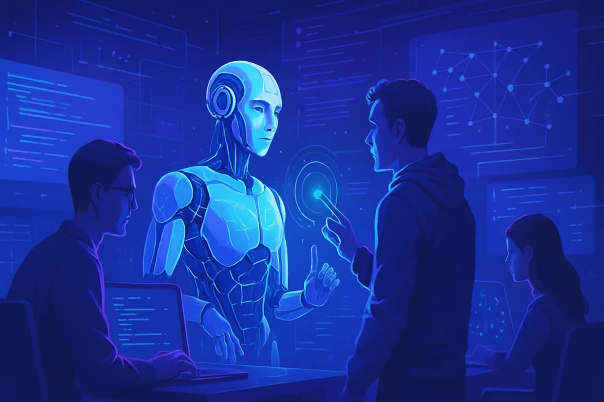 Une équipe de développeurs vérifie du code et des tests générés avec l’aide de l’intelligence artificielle.