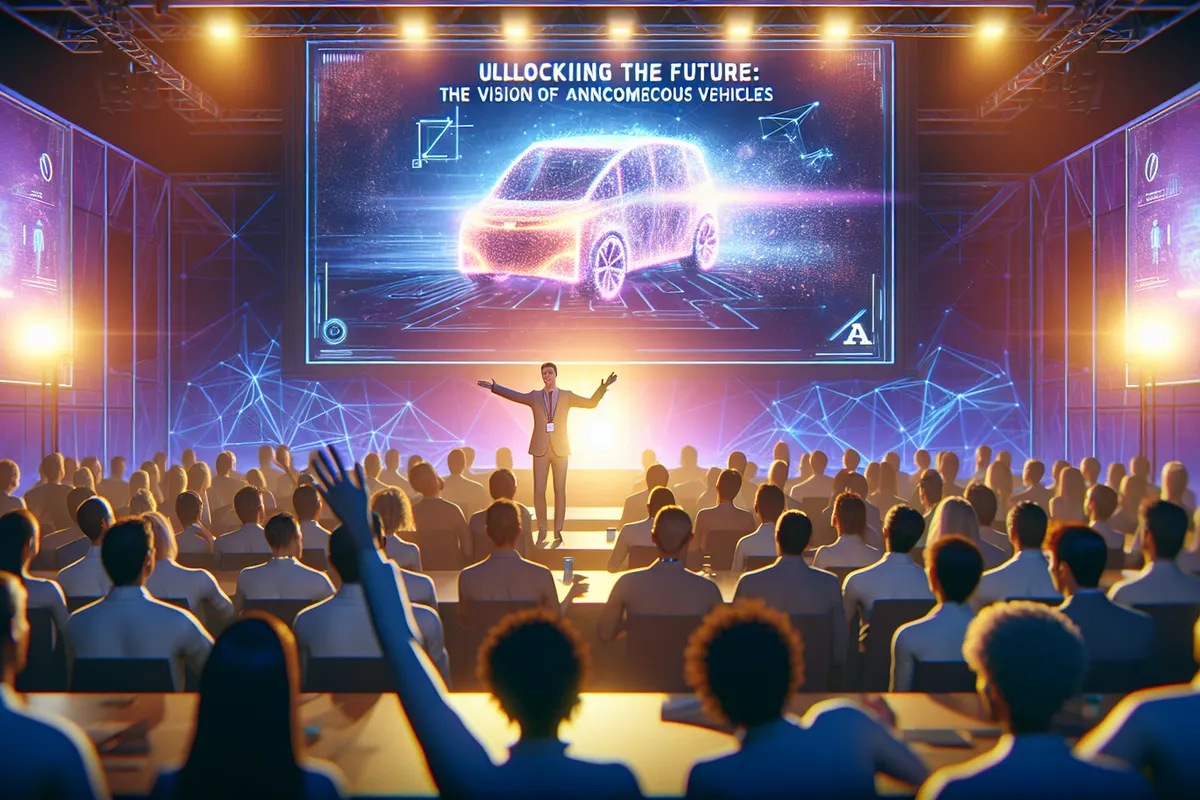 Véhicule autonome en essai dans une ville, observé depuis un centre de simulation d’IA.
