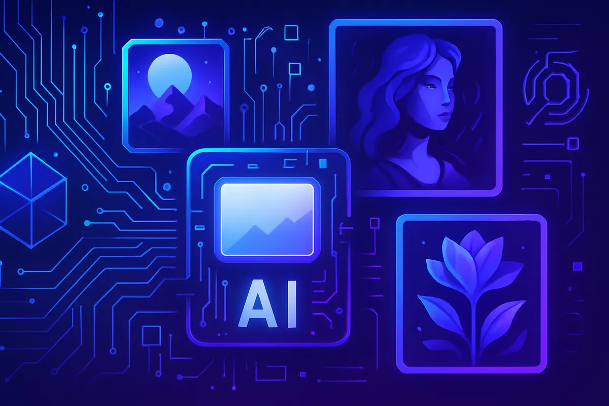 Une créatrice compare sur deux écrans plusieurs images générées et retouchées par intelligence artificielle.
