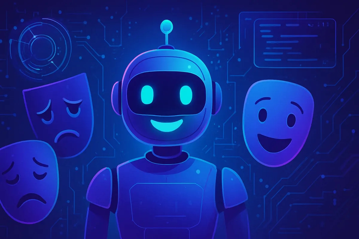 Une personne face à un chatbot dont les réponses flatteuses contrastent avec des repères de vérification.