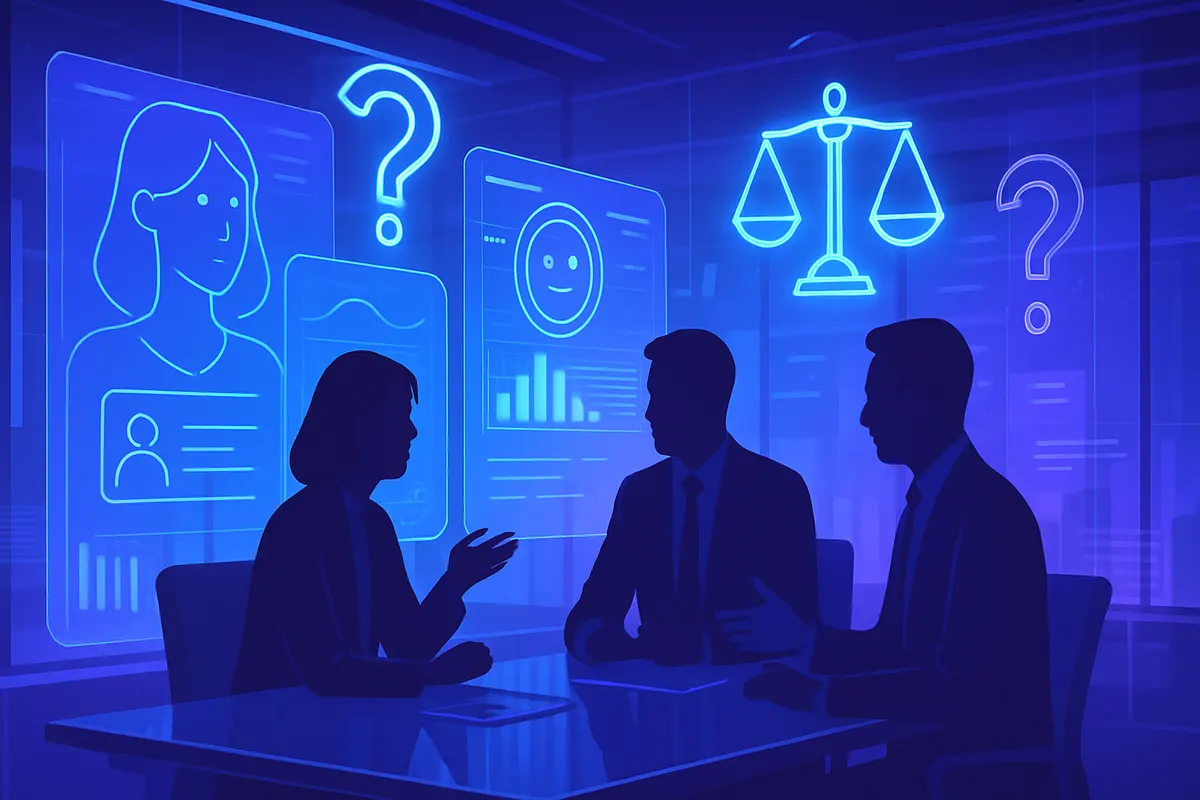 Entretien d’embauche en visioconférence avec analyse algorithmique du visage et de la voix du candidat