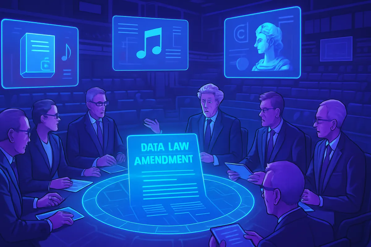 Débat parlementaire sur la transparence des données d’entraînement des intelligences artificielles.