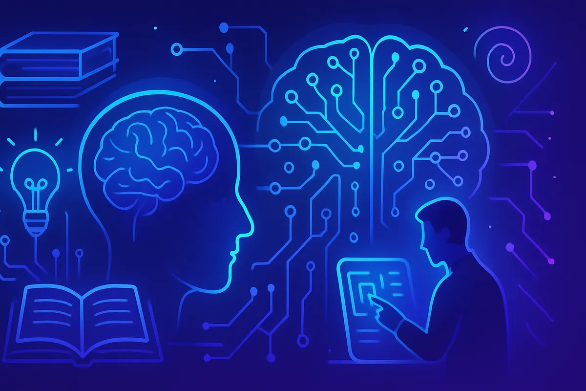 Un chercheur compare l’apprentissage humain par exemples à un réseau neuronal qui s’adapte à une tâche.